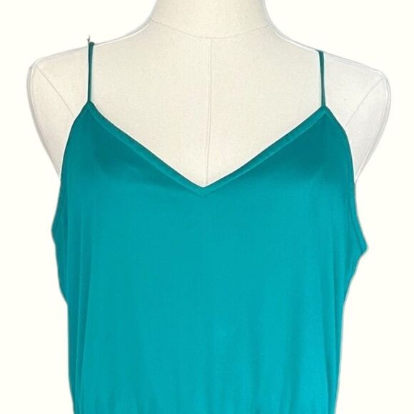 VINTAGE slip dress with spaghetti straps in Emerald Green - Picture 5 of 9